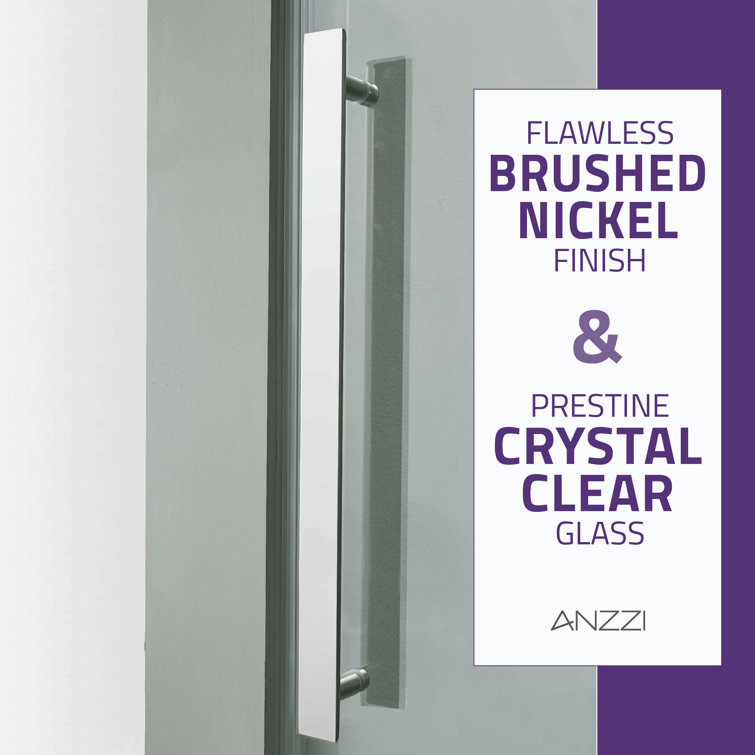 Stellar 60" x 76" Brushed Nickel Frameless Sliding Shower Door