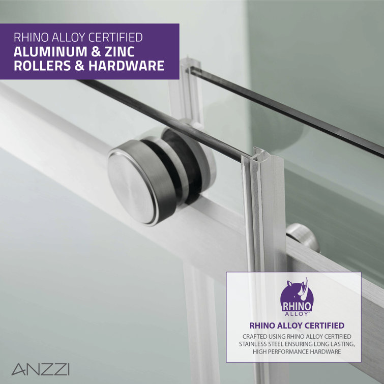 Stellar 60" x 76" Brushed Nickel Frameless Sliding Shower Door