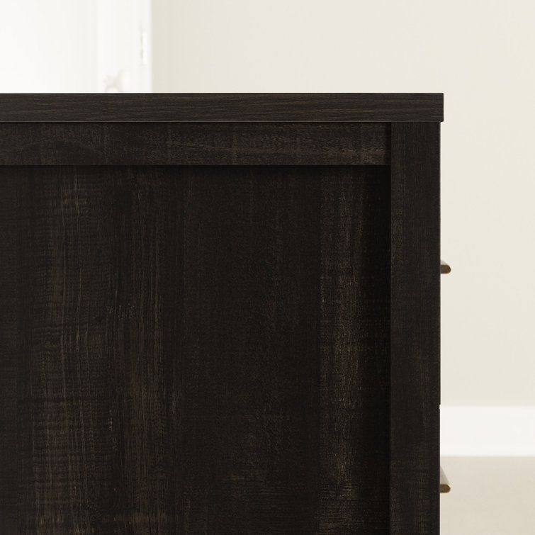 Rubbed Black Vertical Double 5-Drawer Slim Dresser