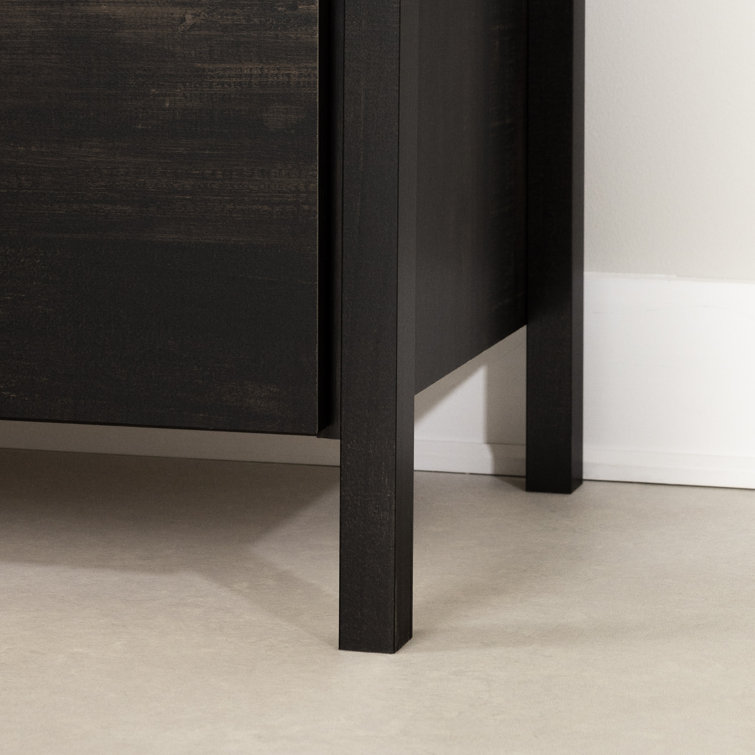 Rubbed Black Vertical Double 5-Drawer Slim Dresser