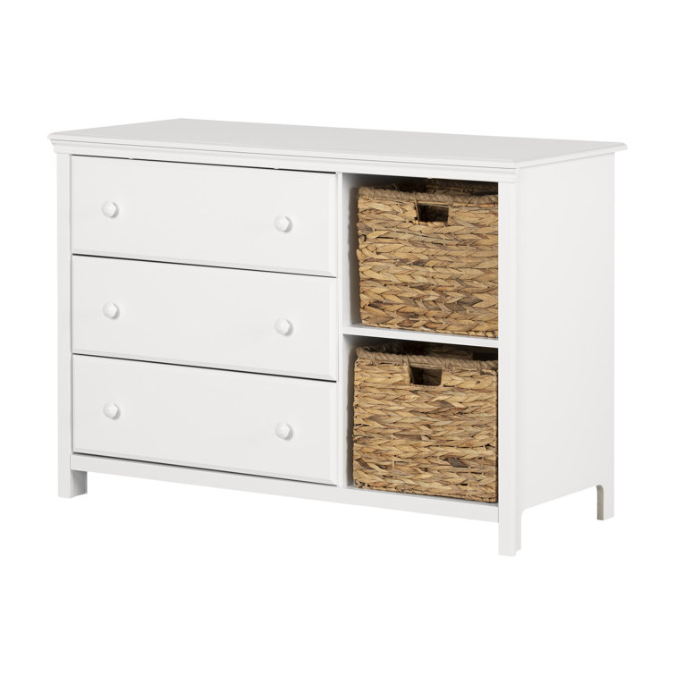 White Nursery Combo Dresser with Soft Close Drawer