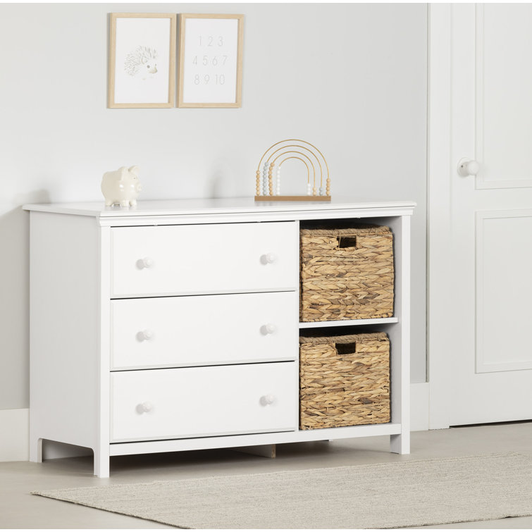 White Nursery Combo Dresser with Soft Close Drawer