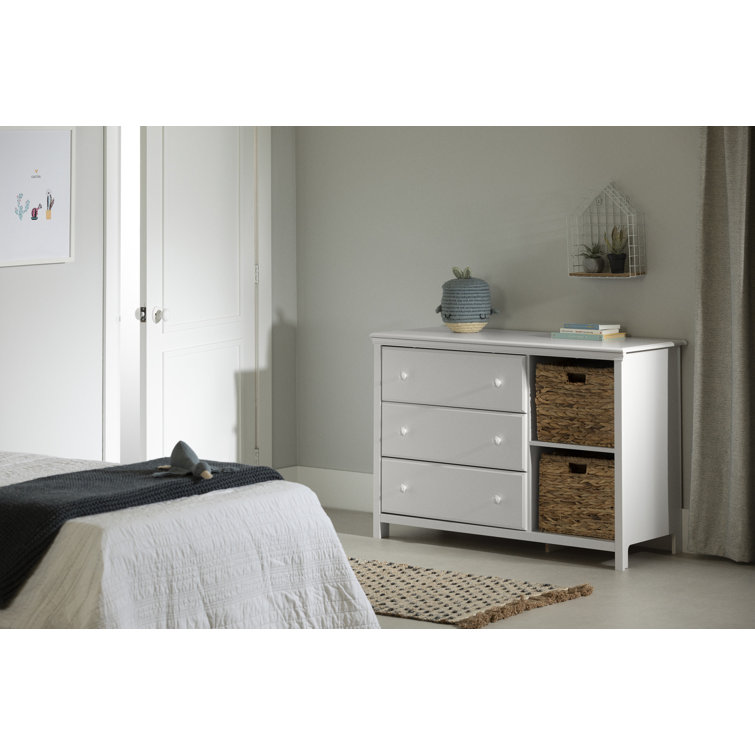 White Nursery Combo Dresser with Soft Close Drawer