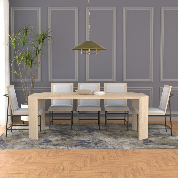 Driftwood Brown Extendable Rectangular Wood Dining Table