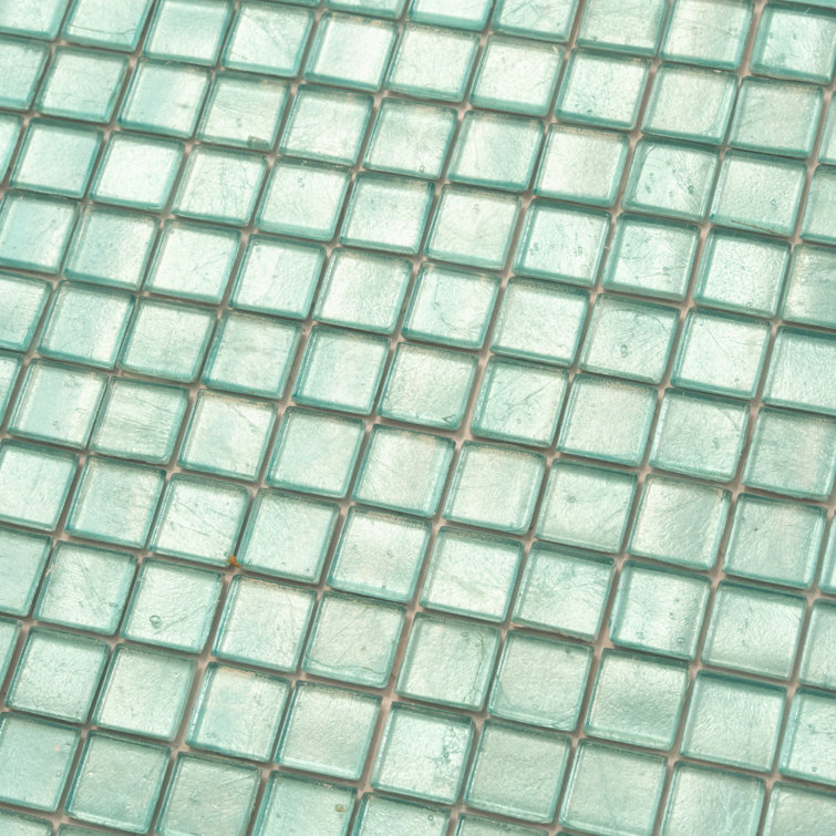 Skosh Pine Green Glossy Glass Mosaic Wall and Floor Tile