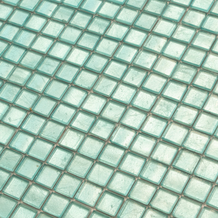 Skosh Pine Green Glossy Glass Mosaic Wall and Floor Tile