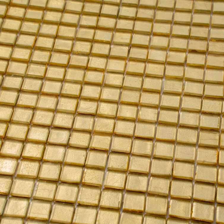 Satin Sheen Gold Glass Mosaic Wall and Floor Tile