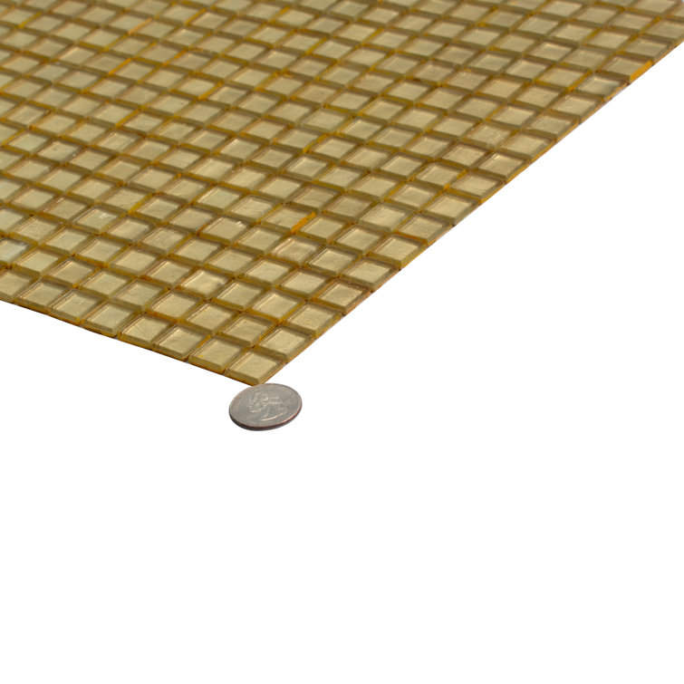 Satin Sheen Gold Glass Mosaic Wall and Floor Tile