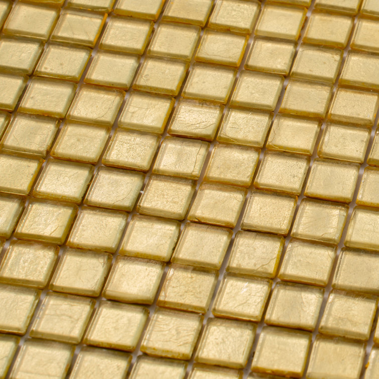 Satin Sheen Gold Glass Mosaic Wall and Floor Tile