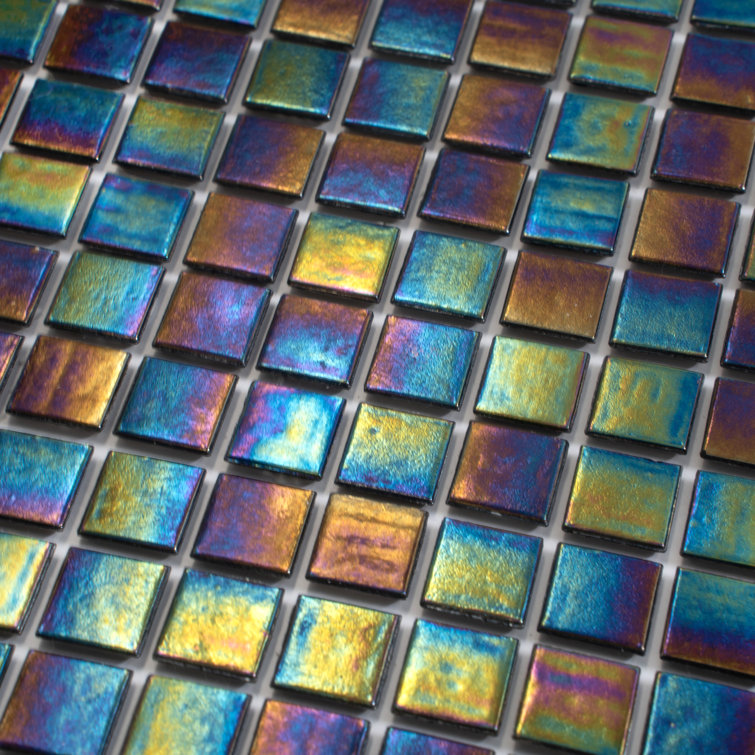 Nacreous 12" x 12" Iridescent Glass Mosaic Tile