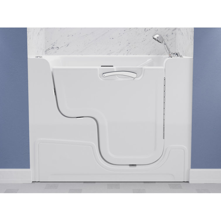 52.25'' White Acrylic Walk-In Bathtub with Jets