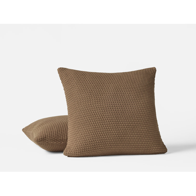Avalon Organic Cotton Knit Almond Throw Pillow Cover 20" x 20"