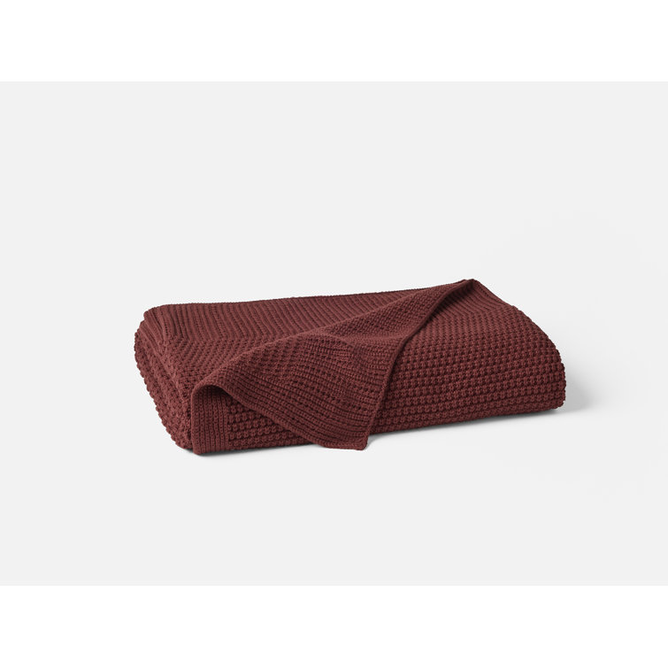 Claret Organic Cotton Knitted Throw Blanket 50" x 70"