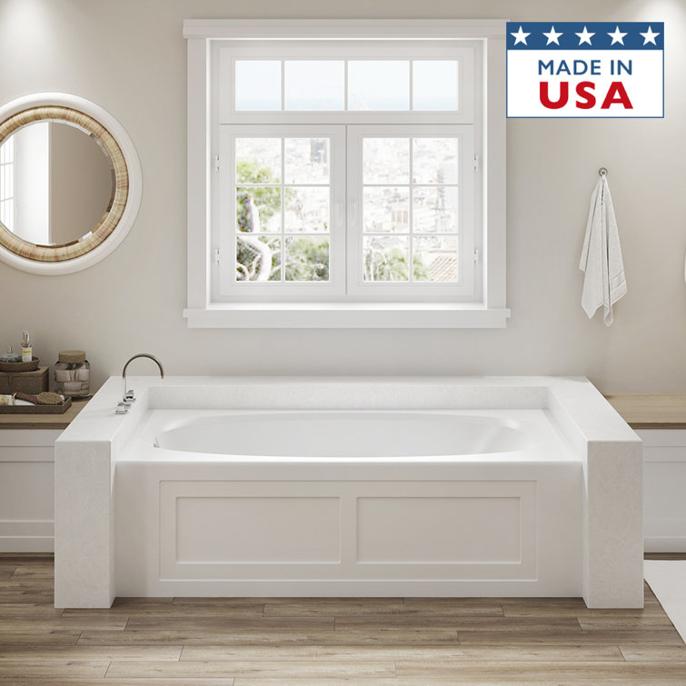 Amiga 72" x 36" Oyster Acrylic Whirlpool Bathtub
