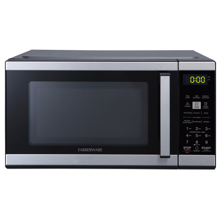 Black Stainless Steel Small Countertop Microwave Oven