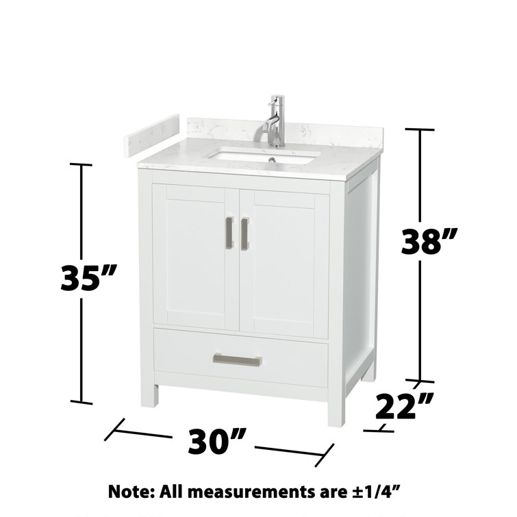 Sheffield 30" White Marble Single Bathroom Vanity