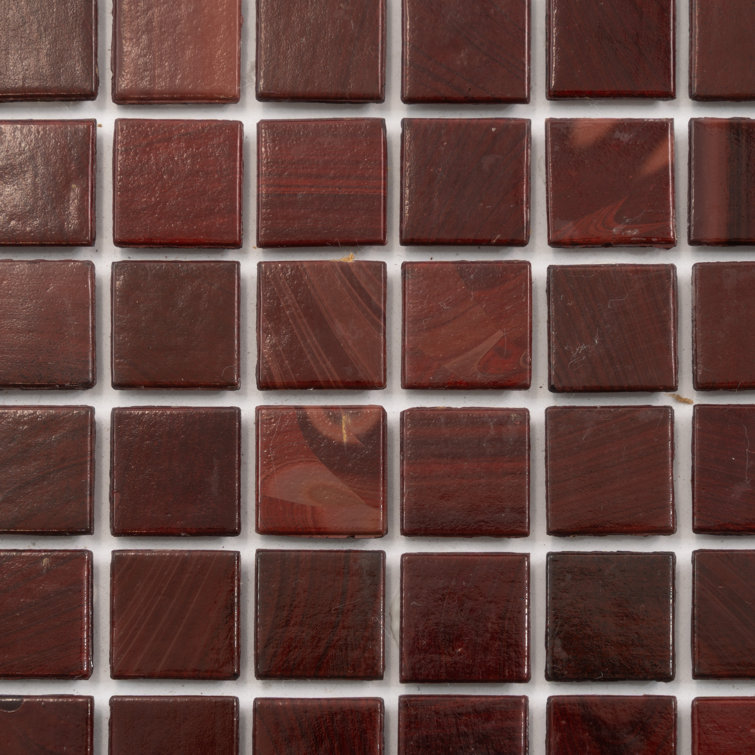 Ruby Red 12" x 12" Glossy Glass Mosaic Tile