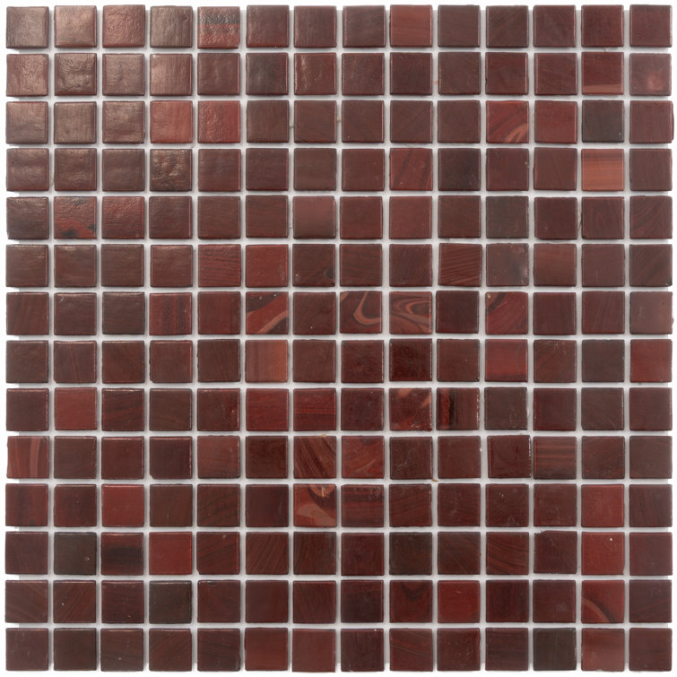 Ruby Red 12" x 12" Glossy Glass Mosaic Tile