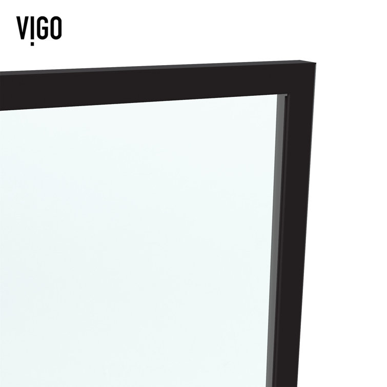 Meridian Matte Black Framed Shower Screen with Mixed Glass