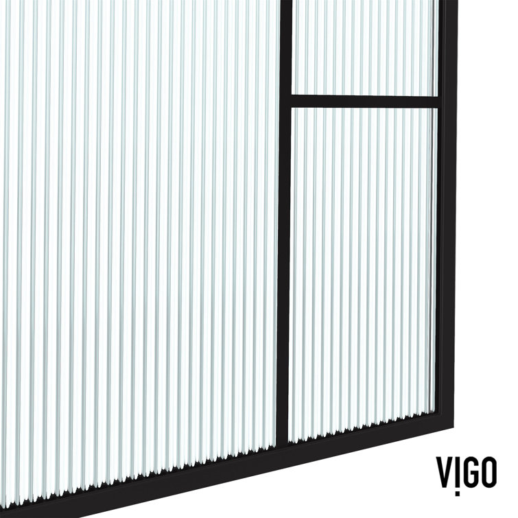 Meridian Matte Black Framed Shower Screen with Mixed Glass