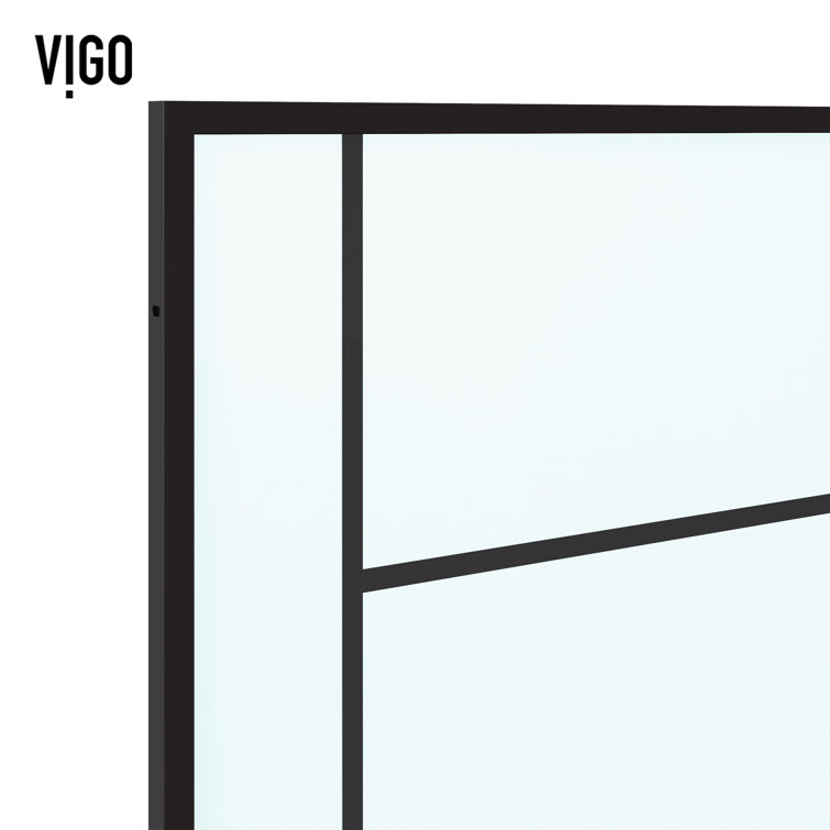 Meridian Matte Black Framed Shower Screen with Mixed Glass