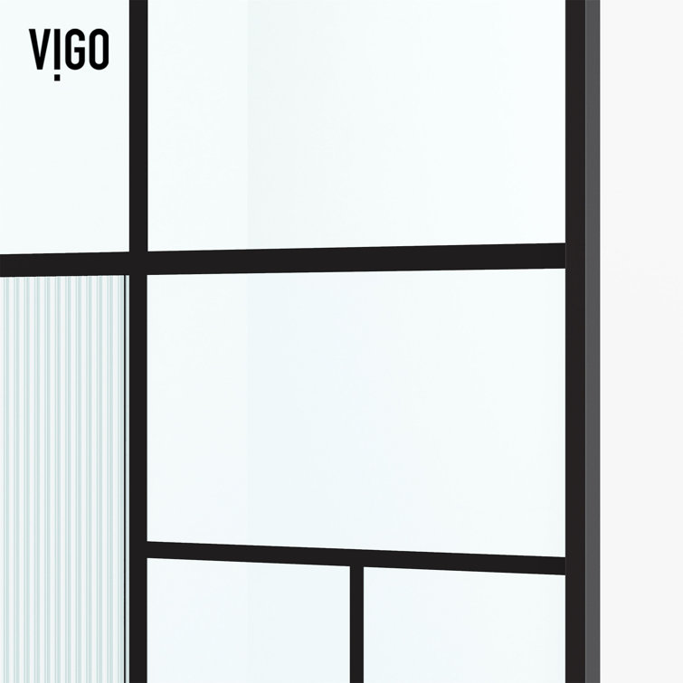 Meridian Matte Black Framed Shower Screen with Mixed Glass