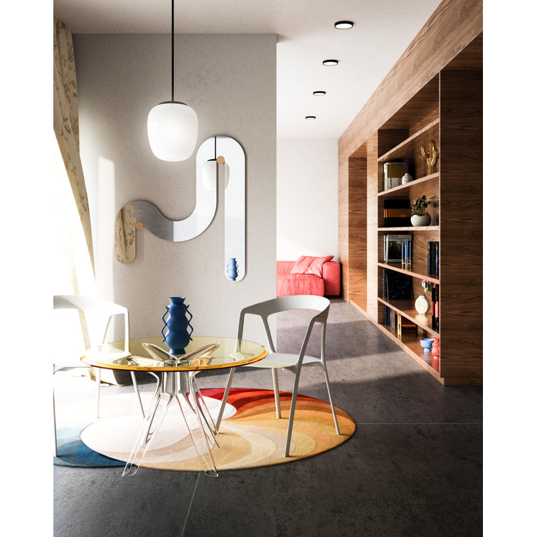 Holden Matte Black Geometric Glass Pendant Light