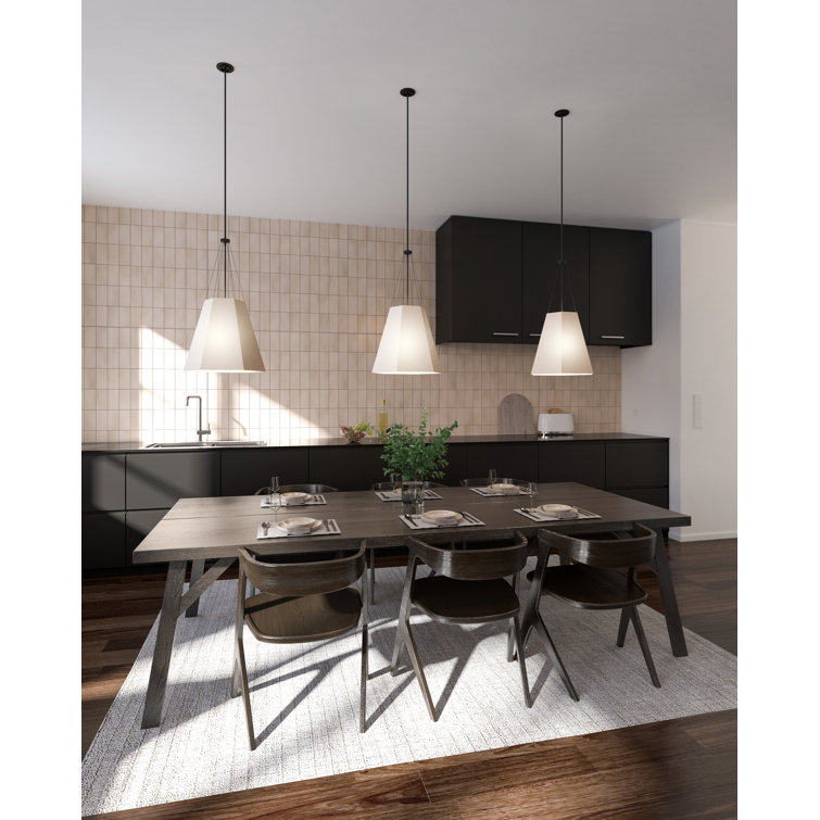 Manila White and Black Geometric Steel Pendant Light