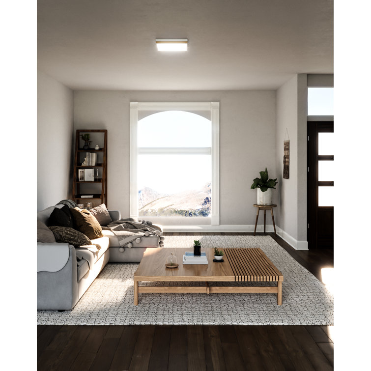 Sydney Matte Black and White LED Flush Mount Light