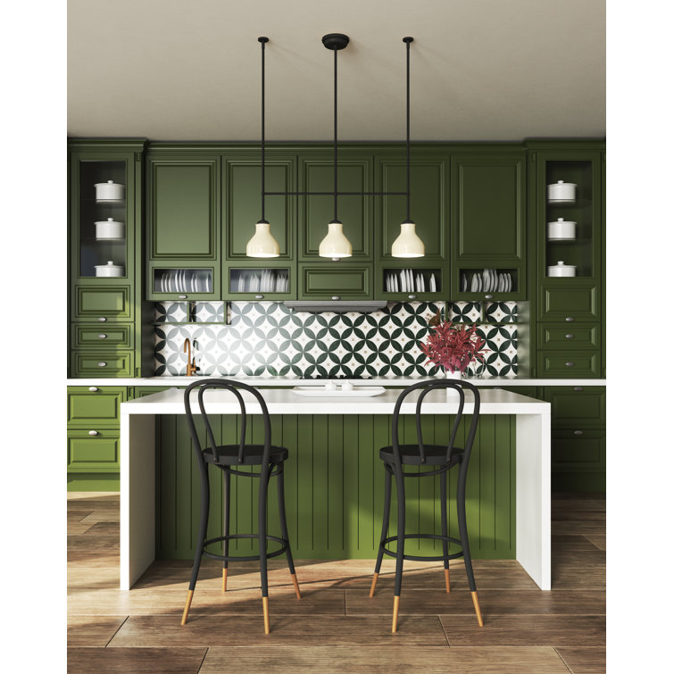 Westlake 3-Light Matte Black Nickel Island Pendant with Opal Glass