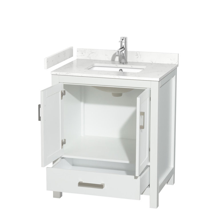 Sheffield 30" White Marble Single Bathroom Vanity