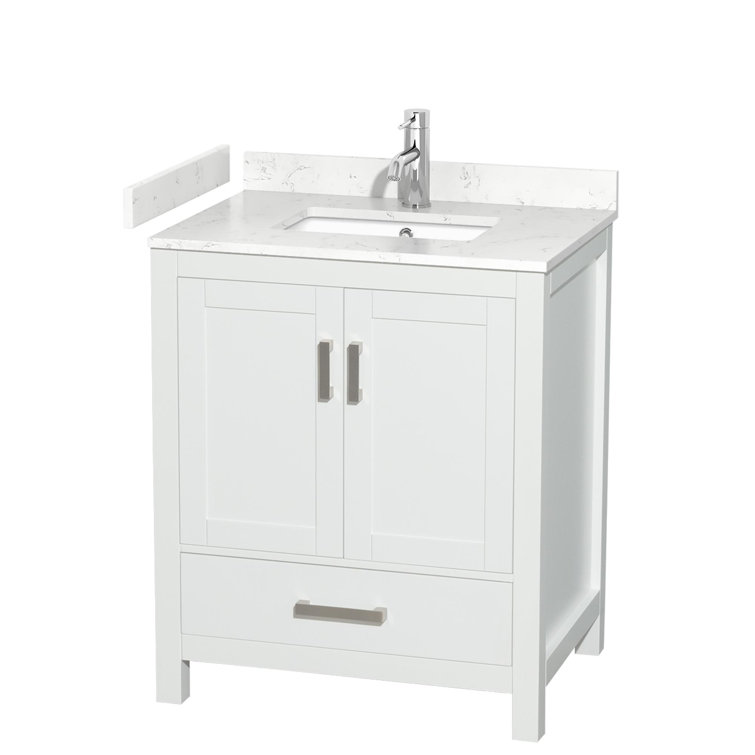 Sheffield 30" White Marble Single Bathroom Vanity