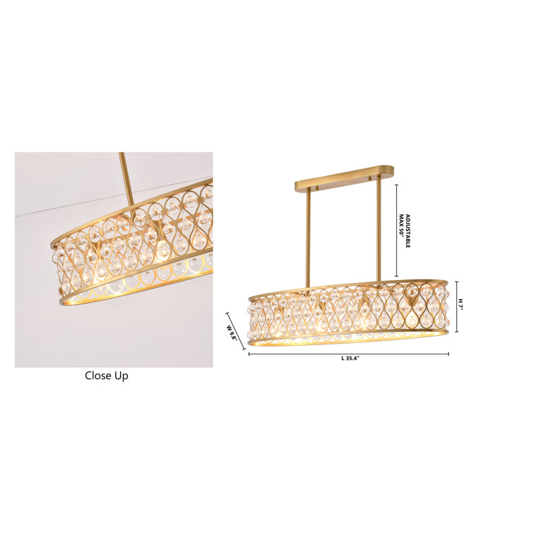 Elegant 35.4" Black Drum Chandelier with Clear Crystal Accents