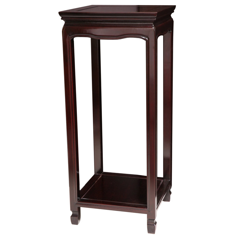 28" Dark Rosewood Handcrafted Traditional Square Plant Stand
