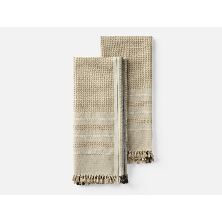 Hazel Undyed Organic Cotton Jacquard Hand Towel Set