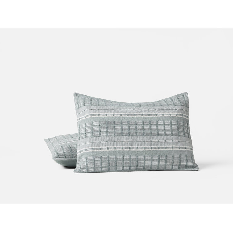 Lagoon Striped Organic Cotton Rectangular Throw Pillow