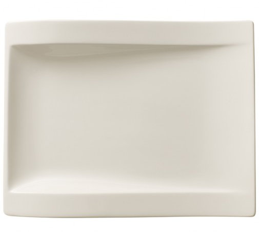 New Wave Rectangular Off-White Porcelain Salad Plate