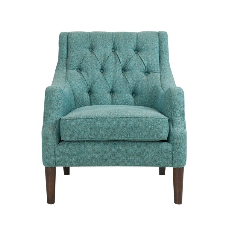Teal Handcrafted Solid Wood Accent Chair