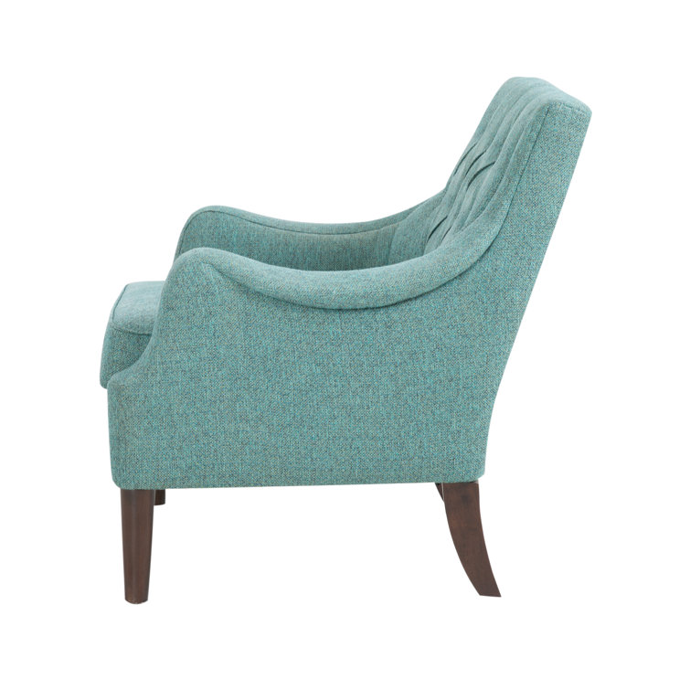 Teal Handcrafted Solid Wood Accent Chair