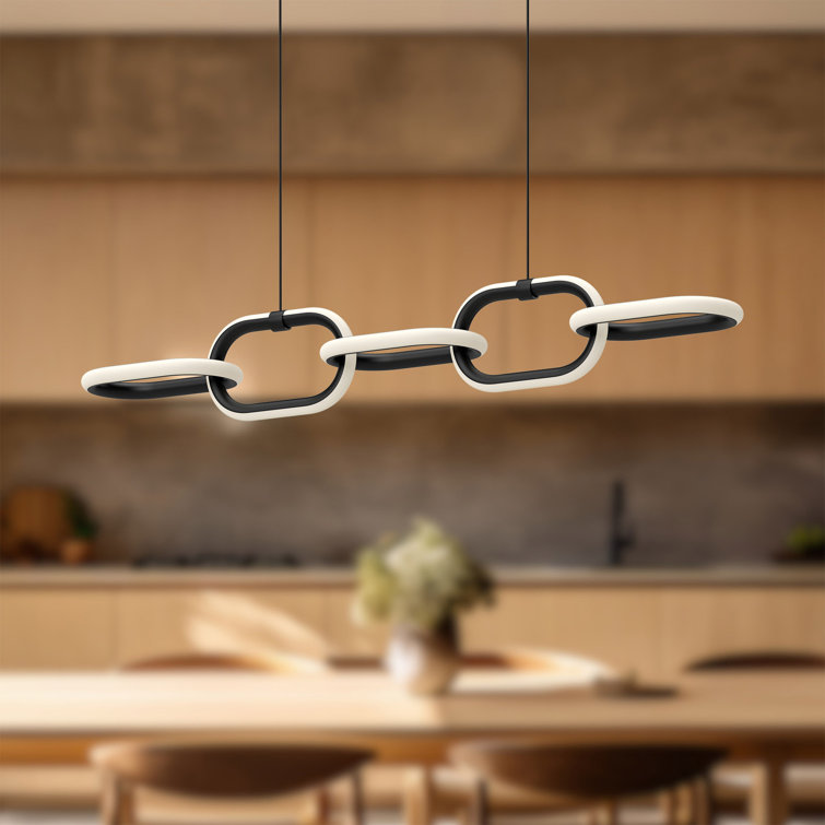 Airen Black Aluminum LED Chain Link Pendant Light