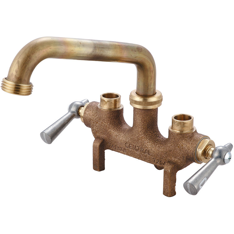 Rough Brass Centerset Laundry Faucet with Pull-out Spray