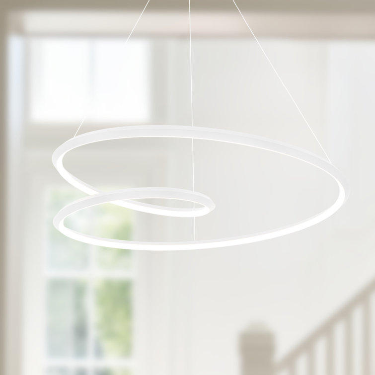 Ampersand Triangular Aluminum Loop 39'' White LED Pendant