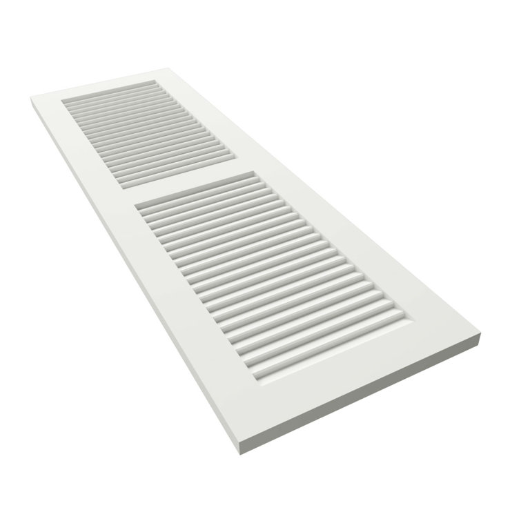 Unfinished White PVC Louvered Shutters, 12"W x 63"H