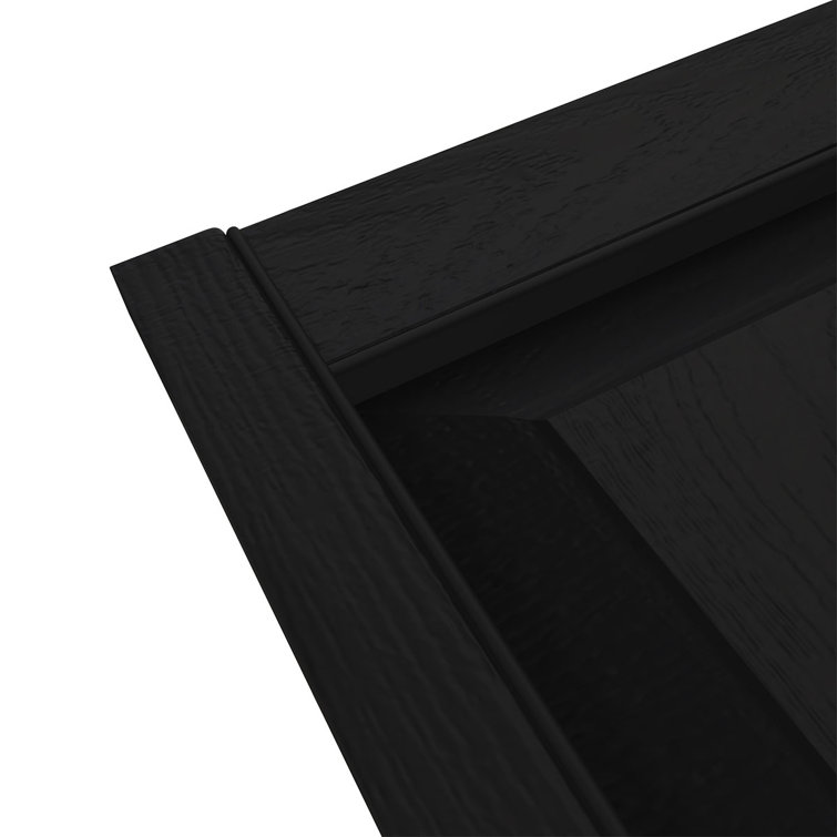 Black Vinyl Raised Panel Shutters with Installation Hardware, 14.75"W x 43"H