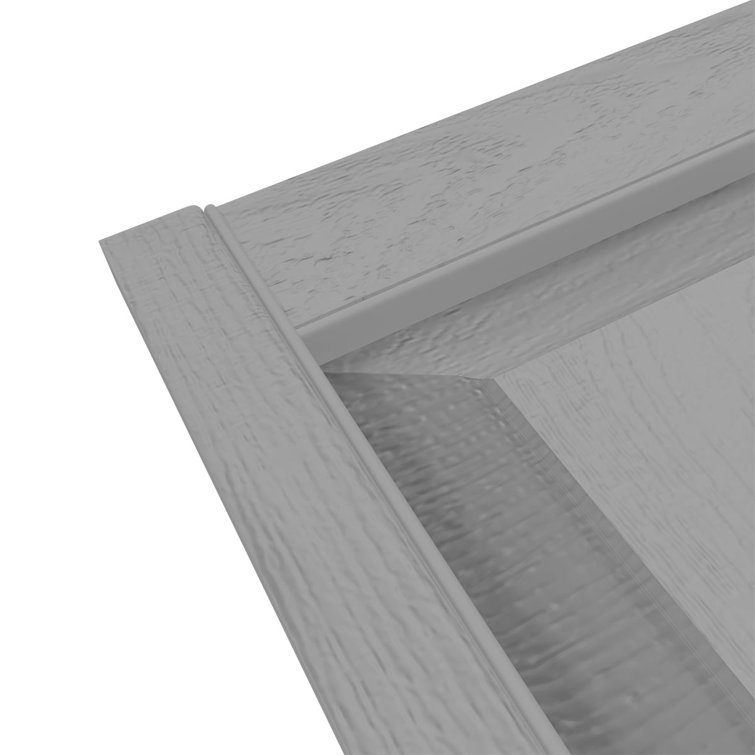 Gray Raised Panel Vinyl Shutters with Paintable Finish, 14.75"W x 71"H
