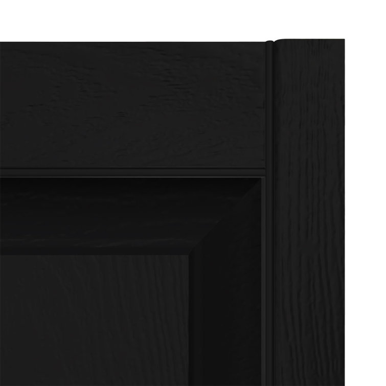 Black Vinyl Raised Panel Shutters Pair, 12" x 29"