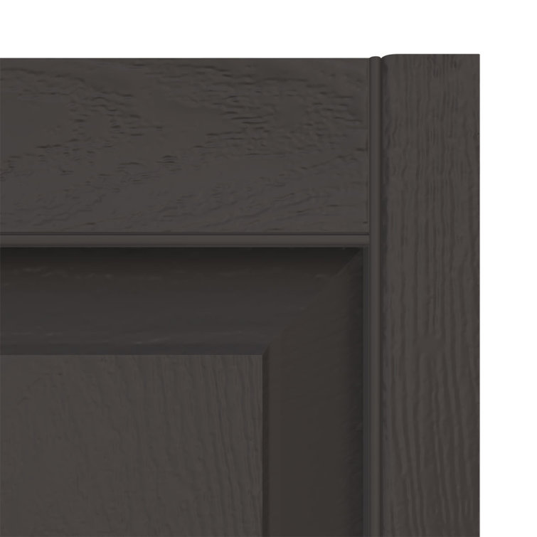 Tuxedo Grey Vinyl Raised Panel Shutters, 12"W x 58"H