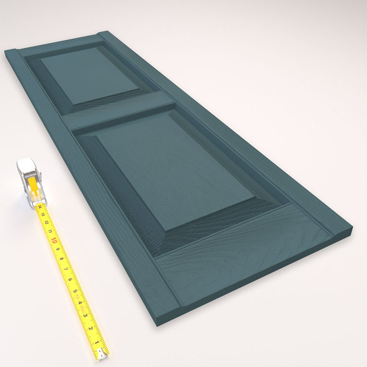 Wedgewood Blue 43" Raised Panel Vinyl Shutters with Installation Kit