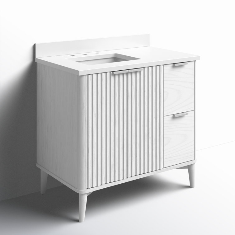 Ronson 36" Rustic Ash Single Sink Scandinavian Bathroom Vanity