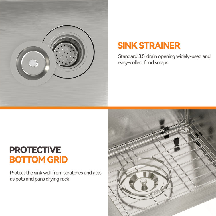 33'' Stainless Steel Double Bowl Drop-In Kitchen Sink